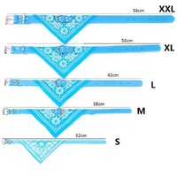 Adjustable Dog Bandana Leather Printed Soft Scarf Collar Neckerchief For Puppy Pet - Size M - Magenta thumbnail