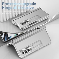 Foldable Phone Case with Pen Slot for Samsung Galaxy z Fold 4 - Electroplated - Silver thumbnail