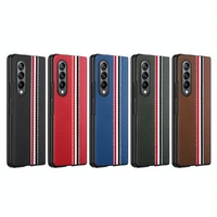 Shockproof Twill Phone Case for Samsung Galaxy z Fold 4 - Pc Tpu - Brown thumbnail