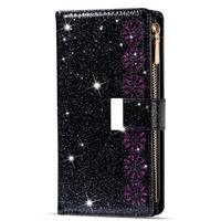 Sparkling Leather Zip Case for Samsung Galaxy z Fold 4 - Zipper Closure - Purple thumbnail