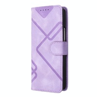 Smooth Leather Phone Case for Samsung Galaxy z Fold 4 - Line Pattern - Black thumbnail