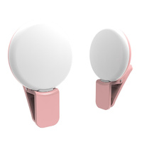 Portable Mini Beauty Light for Smartphones - 3 Brightness Levels 9 Led Warm / White - Iphone Galaxy Huawei Xiaomi Lg Htc - Pink thumbnail
