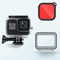 Waterproof Case for Gopro Hero8 with Touch Back Cover and Colour Lens Filter - 45m - Pink thumbnail