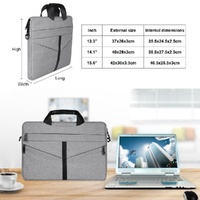 Stylish Zipper Laptop Bag With Shoulder Strap - Durable & Breathable - Dark Gray thumbnail