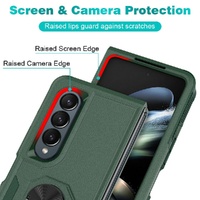 Galaxy z Fold 4 Tpu Shockproof Case with Ring - 2 in 1 Design - Red thumbnail