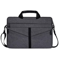 Stylish Zipper Laptop Bag with Shoulder Strap - Durable & Breathable - Light Grey thumbnail