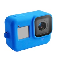 Gopro Hero8 Silicone Case with Wrist Strap - Protective Cover - Blue thumbnail