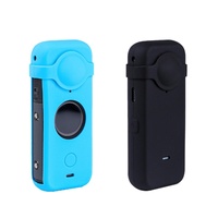 Silicone Case with Lens Cover for Insta360 one X2 - Full Body Dust Proof - Blue thumbnail
