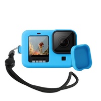 Silicone Case with Wrist Strap and Lens Cover for Gopro Hero10 / 9 - Blue thumbnail