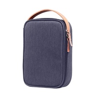 Portable Multi-function Headphone Charger Data Cable Storage Bag - Ultra Fiber Power Pack - Blue l thumbnail