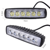 Dc 10 - 30V 18W 1500Lm 6500K 30 Degrees Adjustable Spot Waterproof Vehicle Car Boat Marine External Work Emergency Lights With 6 Intense Wafer Led Whi thumbnail
