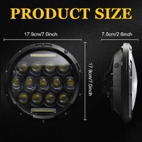 2 Pcs 7 Inch Dc10 - 48V 36W 6000K Harley Motorcycle Headlight With 12 Smd - 5630 - Led Lamps And 12 Crystal Lamp Beads White Light thumbnail