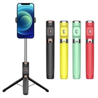 Wireless Selfie Stick with Remote Tripod - Compact Design - Red thumbnail