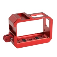 Aluminum Frame Cage for Insta360 one r with Cold Shoe and Tripod Base - Red thumbnail