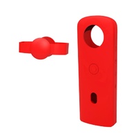 360 Camera Silicone Case with Lens Cover for Ricoh Theta Sc2 - Red thumbnail