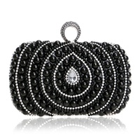 Stylish Pearl Handbag for Fashion Banquets and Parties - Red thumbnail