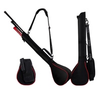 Portable Foldable Golf Ball Bag - Nylon - Black Red thumbnail