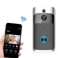 Smart Wifi Video Doorbell With Night Vision & Wide-Angle Camera - 720P Low Power Mobile Remote - Silver thumbnail