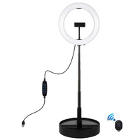 10.2 Dual-colour Led Ring Light with Usb Bluetooth Remote and Phone Holder - White thumbnail