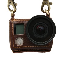 Genuine Leather Protective Case for Gopro Hero4 with Litchi Texture and Sling thumbnail
