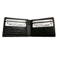 Futura Mens RFID Leather Fold Over Wallet w/ Gift Box - Black thumbnail