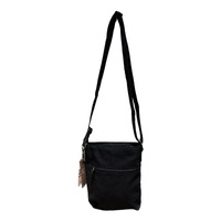 FIB Byron Cotton Canvas Sling Bag Shoulder Travel - Black thumbnail