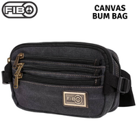 FIB Canvas Bum Bag w Belt Wallet Waist Pouch Travel Mobile Phone Military - Black thumbnail