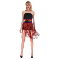 Sequin Belt w/Fringe Skirt Belly Dance Dancer Costume Party - Rainbow thumbnail