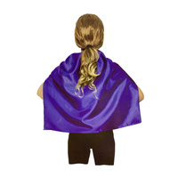 SHORT CAPE Kids Childrens Party Costume Vampire Coat School Team Colours - Purple thumbnail