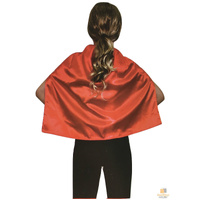 SHORT CAPE Kids Childrens Party Costume Vampire Coat School Team Colours - Red thumbnail