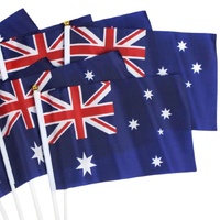 12x Australian Hand Flags – Set of 8 (14cm x 21cm) – Perfect for Australia Day Celebrations thumbnail