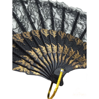 LACE FAN Hand Folding Wedding Party Bridal Spanish Costume Accessory - Black thumbnail