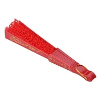 LACE FAN Hand Folding Wedding Party Bridal Spanish Costume Accessory - Red thumbnail