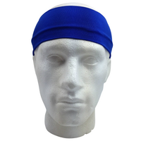 PLAIN HEADBAND Elastic Stretch Sports Yoga Hair Band Unisex 8cm Wide Wrap - Blue thumbnail