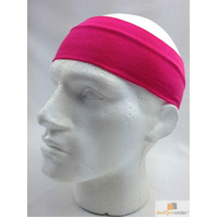 PLAIN HEADBAND Elastic Stretch Sports Yoga Hair Band Unisex 8cm Wide Wrap - Hot Pink thumbnail