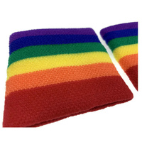2x RAINBOW WRISTBANDS Gay Lesbian Pride LGBT Mardi Gras Party thumbnail