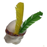 INDIAN Two Feather Headband Headdress Fancy Dress Native American Costume Party thumbnail