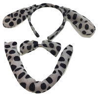 2pc Set Animal Headband w Bow Tail Dog + Frog Ears Hair Costume Halloween Party thumbnail