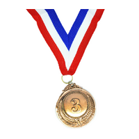 3rd METAL BRONZE WINNER MEDALS Sports Day School 46cm Ribbon thumbnail