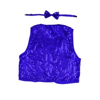 Kids Sequin Vest Bow Tie Set Costume 80s Party Dress Up Waistcoat - Blue thumbnail