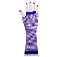 FISHNET GLOVES Fingerless Elbow Length 70s 80s Womens Costume Party Dance - Purple - One Size thumbnail