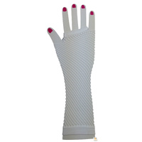 FISHNET GLOVES Fingerless Elbow Length 70s 80s Womens Costume Party Dance - White - One Size thumbnail