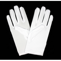 Ladies SHORT GLOVES Costume Party Wedding Bridal Fancy Dress Prom Stretchy - White - One Size thumbnail