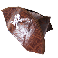 PIRATE HAT Costume Accessory Tricorn Captain Cap Halloween Fancy Dress Carribean thumbnail