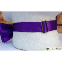 Mens BOW TIE Wedding Tuxedo Formal Bestman Necktie Classic Plain Party  - Purple thumbnail