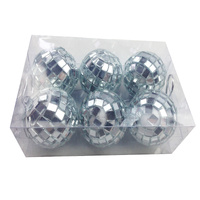 6x Hanging Mini Disco Balls Shiny Silver Mirror Party Halloween Reflect 4cm Bulk thumbnail