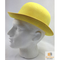 BOWLER HAT Party Costume Derby Fancy Dress Dance Halloween Vintage Cap - Yellow thumbnail
