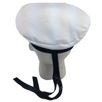 MARINE HAT Cap White BLACK Skipper Navy Sea Fancy Dress Sailor Costume Accessory thumbnail