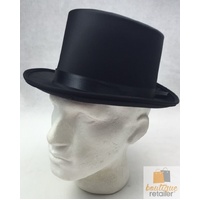 SATIN TOP HAT Costume Party Cap Fancy Dress Trilby Fedora One Size - Black thumbnail