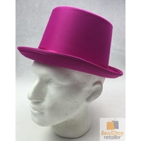 SATIN TOP HAT Costume Party Cap Fancy Dress Trilby Fedora One Size - Hot Pink thumbnail